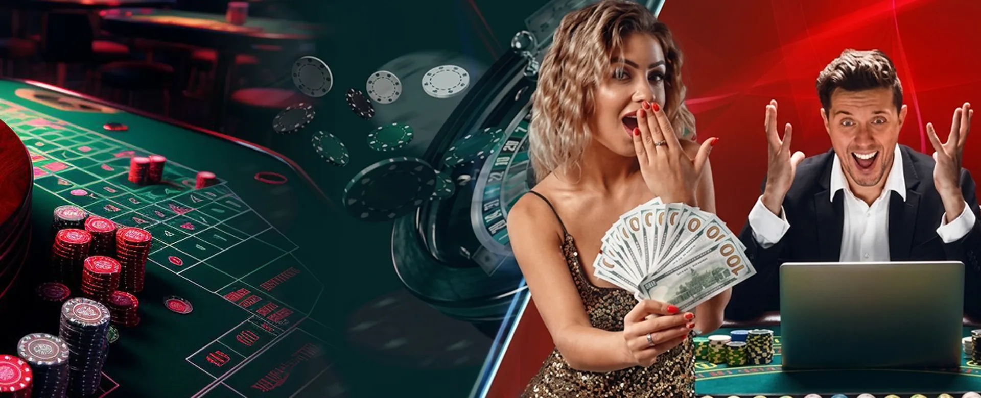 Excited player enjoying phmacao casino games with golden accents